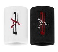 2er Pack NIKE Jordan Jumpman Graphic Schweißbänder 068 - black/white/gym red