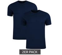 2er Pack PUMA Base Kinder Sport-Shirt für Jungen & Mädchen nachhaltiges Baumwoll T-Shirt mit Logo 678577 02 Dunkelblau 176