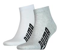 2er Pack PUMA BWT Lifestyle Quarter Socken white/grey/black 35-38