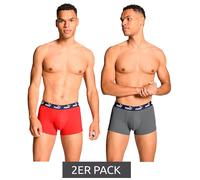 2er Pack PUMA Everyday Basic Boxer Herren Boxer-Shorts Baumwoll-Unterhose 701232894 003 Grau/Rot L