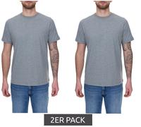 2er Pack PUMA Herren T-Shirts Baumwoll-Shirt Rundhals-Shirts Basic-Shirt 683509 01 Grau L
