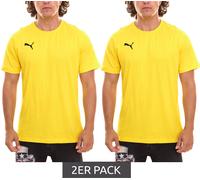 2er Pack PUMA TeamGoal 23 Casual Herren T-Shirt mit Logo-Stickerei Baumwoll-Shirt Fußball 656578 07 Gelb L