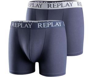 2er Pack REPLAY Basic Boxershorts Herren N265 - dark blue/white L