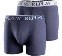 Replay Boxershorts N265 Herren 2er Pack Basic Cuff dunkelblau/weiß XL