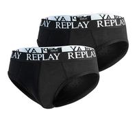 2er Pack REPLAY Basic Cuff Logo Slips Herren N177 - black/black XL