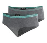 2er Pack REPLAY Culotte Panties Damen N290 - dark grey melange/water green L