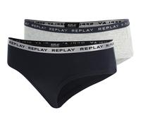 2er Pack REPLAY Culotte Panties Damen N291 - black/silver/black S