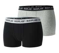 2er Pack REPLAY Donna Panties Damen N300 - light grey melange/black/white S