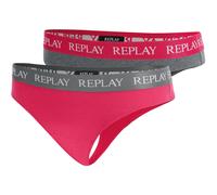 2er Pack REPLAY Strings Damen N287 - dark grey melange/fuxia/white M