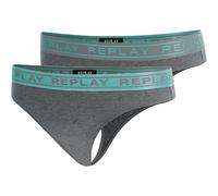 2er Pack REPLAY Strings Damen N290 - dark grey melange/water green L