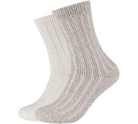 2er Pack s.Oliver Cosy Rib Crew Socken 1202 - offwhite melange 39-42