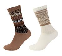 2er Pack s.Oliver Hygge Norwegian Crew Socken 8548 - petrified oak 43-46