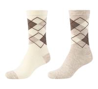 2er Pack s.Oliver Originals Organic Argyle Crew Socken Damen 8200 - nature melange 39-42