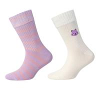2er Pack s.Oliver Silky Sustainable Mini Motif Crew Socken Kinder 4711 - orchid blossom 31-34