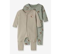 2er-Pack Strampler FUCHS Jungen Baby NAME IT graugrün Gr. 92/98