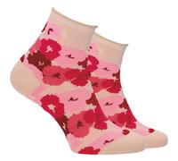 Socken TAMARIS "2er Pack", Damen, Gr. 39-42, sand, 62% Polyamid, 35% Baumwolle, 2% Elasthan, 1% metallisierte Fasern, geblümt, Socken Socken, 2er Pack, Transparente Socken mit modischem Muster (244089