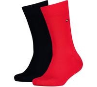 TOMMY HILFIGER Kinder Socken, 2er Pack - Basic, TH, 23-42, einfarbig Blau/Rot 35-38