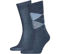 Socken TOMMY HILFIGER "TH MEN SOCK CHECK 2P", Herren, Gr. 47-49, jeans, Baumwollmischung, normal, Socken Socken, mit klassischem Argyle-Design (90189163-47) jeans
