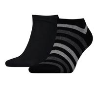 2er Pack TOMMY HILFIGER Duo Stripe Sneakersocken Herren 200 - black 39-42