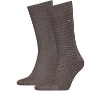 2er Pack TOMMY HILFIGER Small Stripe Socken Herren 778 - oak 47-49