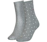 2er Pack TOMMY HILFIGER Socken mit Punkten Damen 006 - middle grey melange 39-42