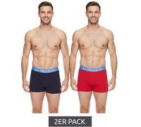 2er Pack U.S. POLO ASSN. Herren Boxershorts atmungsaktive Baumwoll-Unterhose Unterwäsche 011601_US16133_02 999 Dunkelblau/Hellblau/Rot M