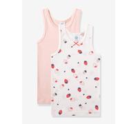 2er-Pack Unterhemden Erdbeeren/Schleife Mädchen Sanetta weiß Gr. 92/98