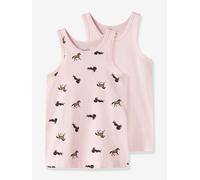 2er-Pack Unterhemden Mädchen Pferd NAME IT bonbon rosa Gr. 116