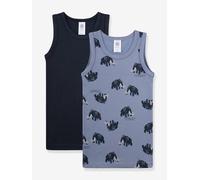 2er-Pack Unterhemden MAMMUT Jungen Sanetta Bio-Baumwolle graublau Gr. 98/104