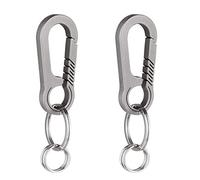 2er Schlüsselanhänger Titan-Karabinerhaken für Schlüssel Robuster, starker Tibitdeer-Karabinerschlüsselhalter aus Titan