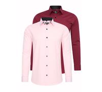 Langarmhemd RUSTY NEAL, Herren, Gr. XL, EURO-Größen, rosa (rosa, rot), 60% Baumwolle, 37% Polyester, 3% Elasthan, unifarben, casual, Langarm, Hemden, im Slim-Fit geschnitten (65997801-XL) rosa, rot