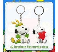 2er Set Glücksdrache Snoopy Schlüsselanhänger Bündel, Tierkreiszeichen Drache Cosplay & Herz-Umarmung Snoopy Schlüsselanhänger, Mehrzweck Auto Schlüss
