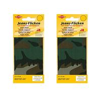2er Set Jeans Flicken KLEIBER Aufbügeln Bügelflicken 100% Baumwolle Jeans Reparatur Flicken Ausbessern 2 Flicken 17 cm x 15 cm Dekor