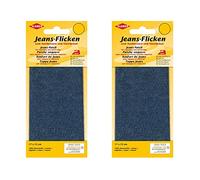 2er Set Jeans Flicken KLEIBER Aufbügeln Bügelflicken 100% Baumwolle Jeans Reparatur Flicken Ausbessern 2 Flicken 17 cm x 15 cm Dekor