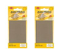 2er Set Jeans Flicken KLEIBER Aufbügeln Bügelflicken 100% Baumwolle Jeans Reparatur Flicken Ausbessern 2 Flicken 17 cm x 15 cm Dekor
