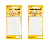 2er Set Jeans Flicken KLEIBER Aufbügeln Bügelflicken 100% Baumwolle Jeans Reparatur Flicken Ausbessern 2 Flicken 17 cm x 15 cm Dekor