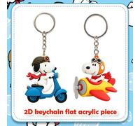 2er Set klassische Snoopy Pilot Schlüsselanhänger, Motorrad & Flugzeug Thema Snoopy Schlüsselanhänger, multifunktionaler Autoschlüssel & Taschen Deko