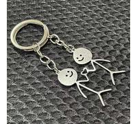 2er-Set personalisierter herzförmiger Paare Schlüsselanhänger, Mini Titanstahl Schlüsselring als Taschenbehang