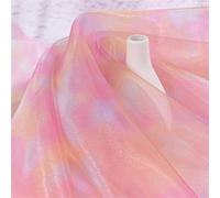 2er Set Regenbogen Glitter Tüll Rollen Tüll Funkelnde Tüll Band Rolle Pailletten Stoff Rolle für Braut Bogen Rock Geschenkverpackung Hochzeitsfeier Dekoration(100x140 cm) (Rosa,100x140 cm)