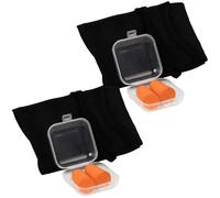 2er-Set Reise Schlafset - Schlafmaske mit Ohrstöpseln - Schutz vor Licht & Lärm - Anpassbar, wiederverwendbar, waschbar - Schwarz/Orange