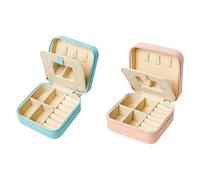 2er Set Schmuckbox mit Spiegel - Mini Schmuckorganizer, tragbar