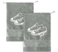 2er-Set Schuhbeutel mit Kordel - Schutz vor Kratzern & Schmutz für Sneaker & Kleidung - 36x26cm Grau - Ideal für Sport, Reise & Aufbewahrung
