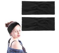 2er Set Schwarze Stirnbänder Damen Haaraccessoires Yoga Turban