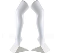 2er Set Strumpfbein für die Präsentation von Strümpfen und Socken, Dekobein - Weiblich, 56 cm Dekofuß mit Ständer, Schaufensterpuppe - Bein mit lebensechten Form, Sockenbein - Farbe Weiß