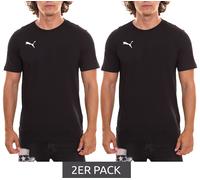 2er Sparpack PUMA TeamGoal 23 Casual Herren T-Shirt mit Logo-Stickerei Baumwoll-Shirt Fußball 656578 03 Schwarz L