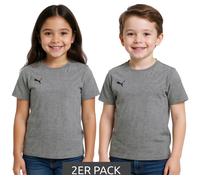 2er Sparpack PUMA TeamGoal 23 Jungen & Mädchen Sport-Shirt Baumwoll-Shirt mit Logo-Patch T-Shirt 656709 33 Grau 140