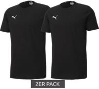 2er Sparpack PUMA TeamGoal 23 Jungen & Mädchen Sport-Shirt Baumwoll-Shirt mit Logo-Patch T-Shirt 656709 03 Schwarz 176