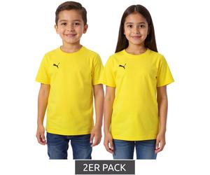 2er Sparpack PUMA TeamGoal 23 Jungen & Mädchen Sport-Shirt Baumwoll-Shirt mit Logo-Patch T-Shirt 656709 07 Gelb 176