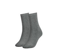 2er Tommy Hilfiger Damen klassische Socken Stümpfe 35-38 THD Grau