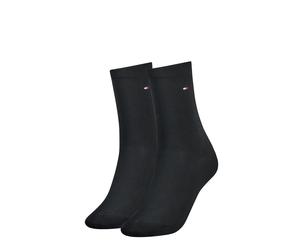 2er Tommy Hilfiger Damen klassische Socken Stümpfe 35-38 THD navy
